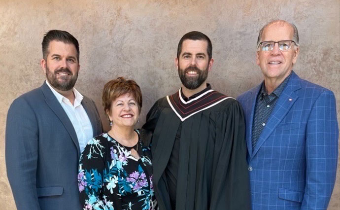 From left to right: Andrew Aitchison, Patricia Leanne Aitchison, James Aitchison and W.E. Mark Aitchison.