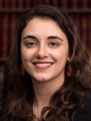 A young woman with long dark brown hair. 